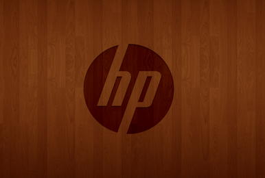 hp logo wood