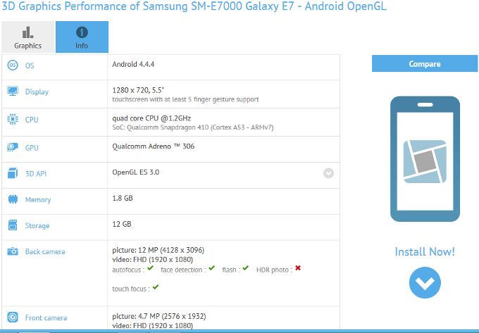 samsung galaxy e7