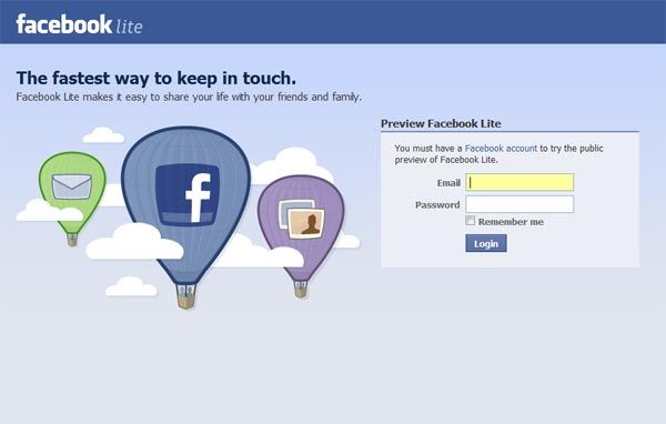 facebook lite