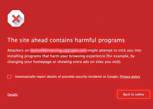 Chrome alerta