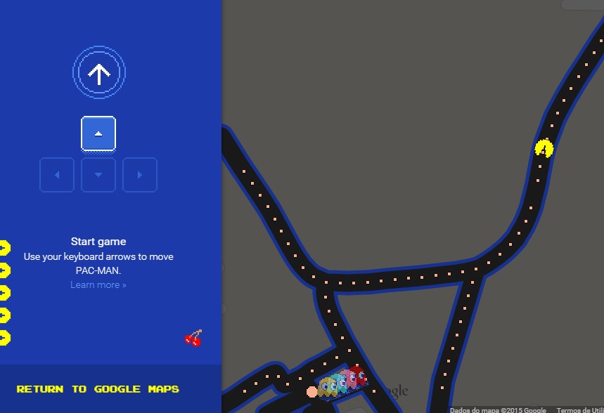 google maps pacman