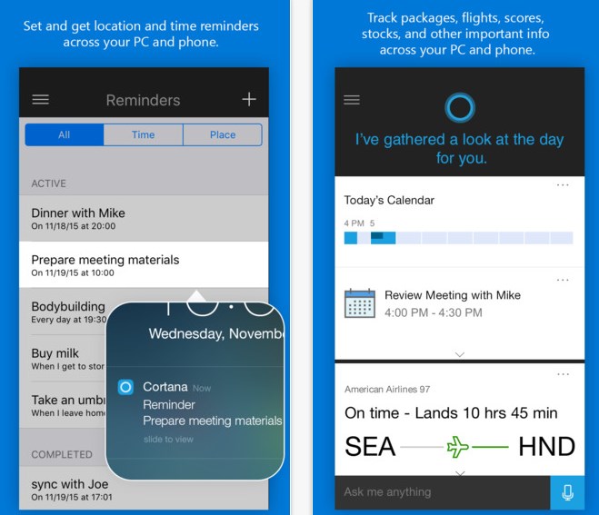 cortana ios