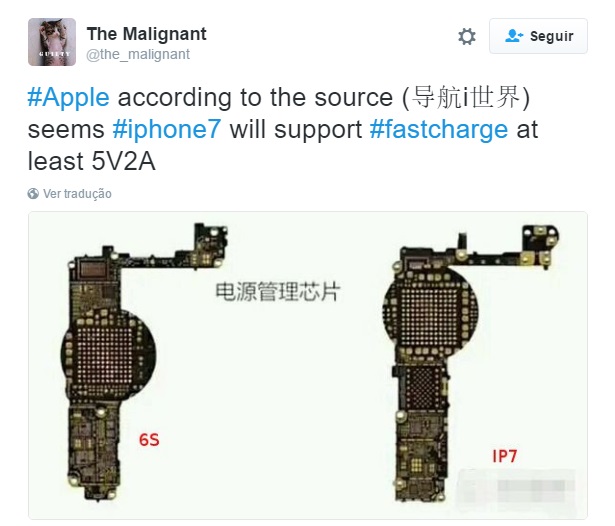 sistema de carregamento do iphone 7