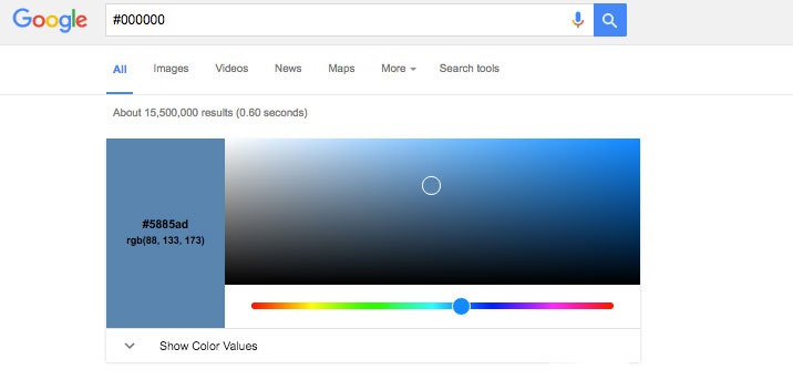 google rgb to hex