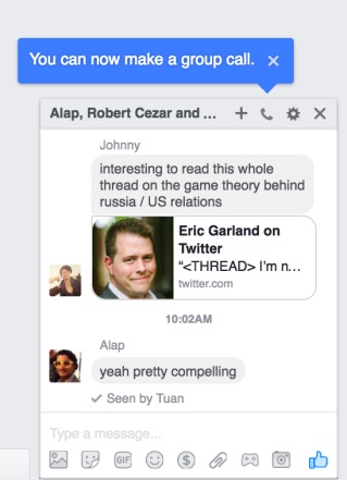 facebook chat com grupos no desktop
