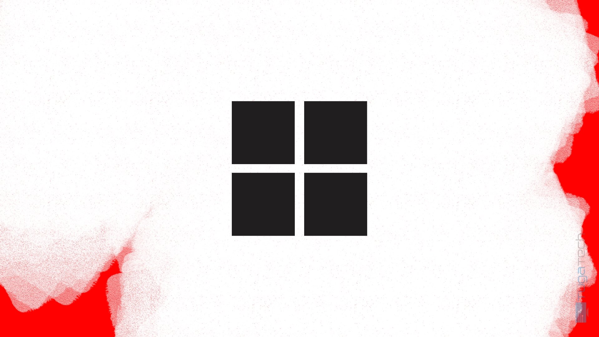 Windows logo com fundo vermelho de erro