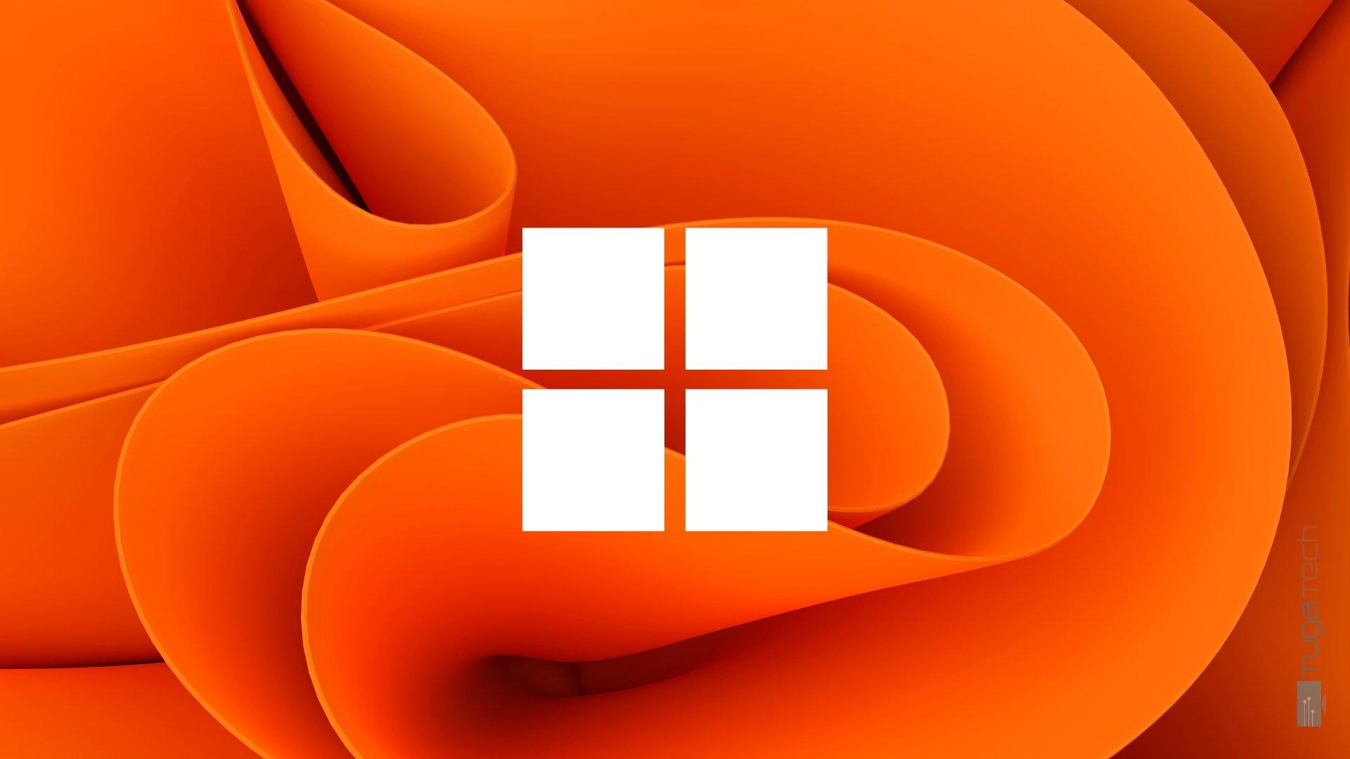 logo do Windows 11 em fundo laranja