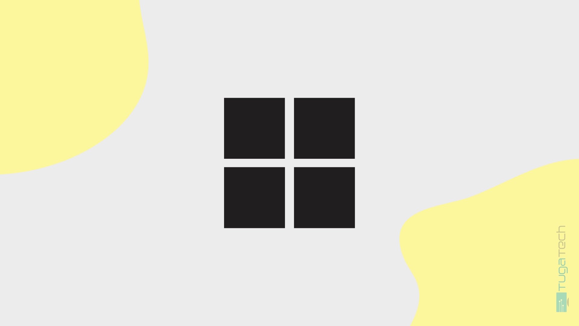 Logo do Windows em sistema com blobs amarelas
