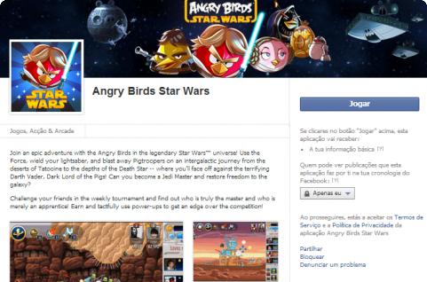 Angry Birds Star Wars no Facebook