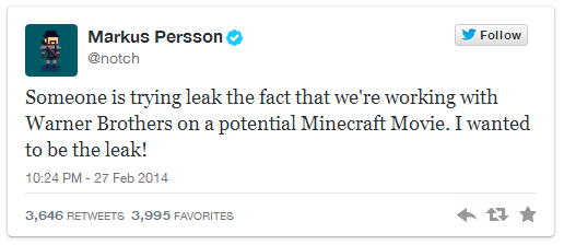 minecraft notch tweet