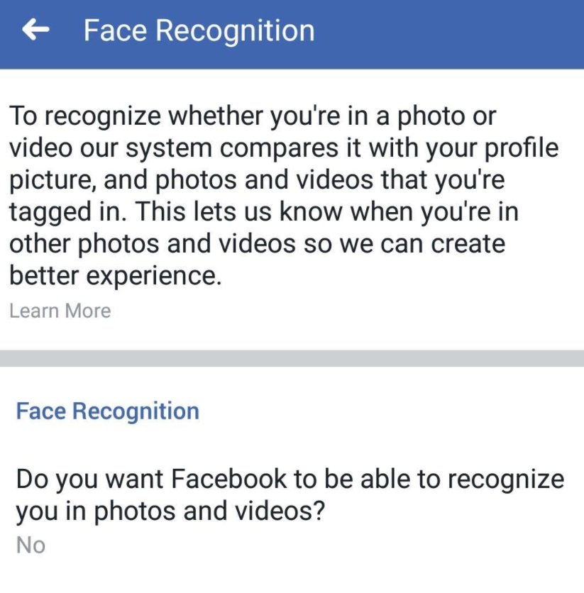 facebook reconhecimento facial