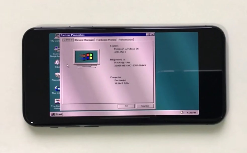 iphone x com windows 95